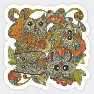 4 little owls Sticker